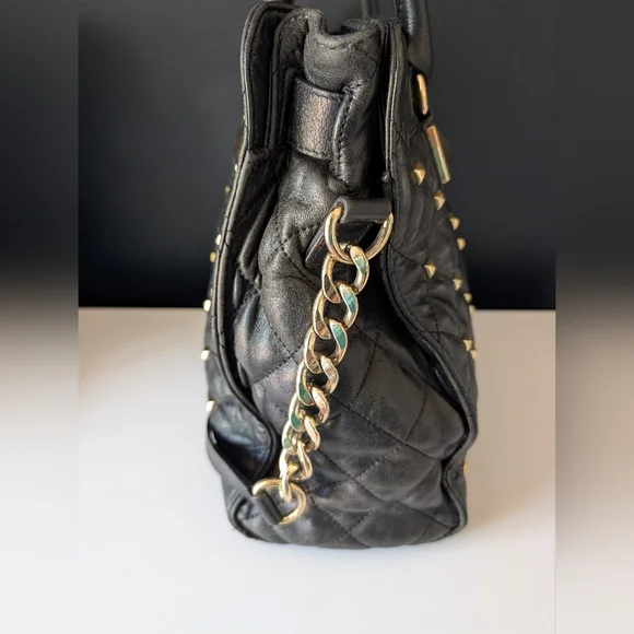 Michael Kors Black and Gold Studded Hamilton North South Tote